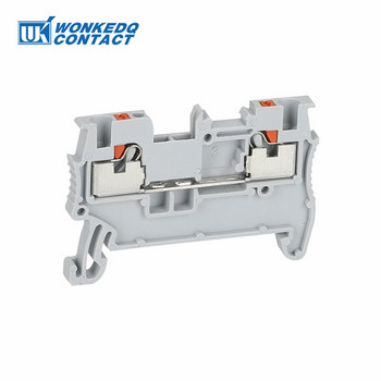 10Pcs PT1.5 Push-In Spring Feed-Through Strip Plug PT-1.5 Wire Electrical Connector Din Rail Screwless Termin Block PT 1.5