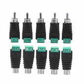 10 gab RCA termināļa bloks CAT5 uz kameras CCTV video Balun RCA sieviešu vai vīriešu ligzdas AV skrūves savienotājs