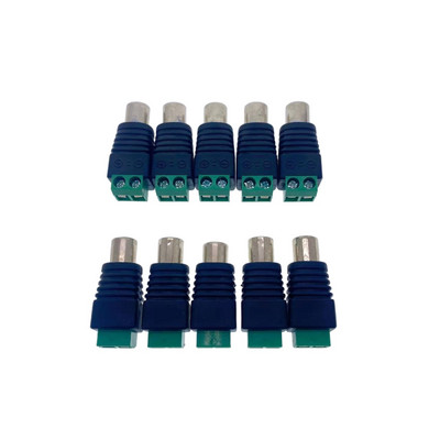 10 gab RCA termināļa bloks CAT5 uz kameras CCTV video Balun RCA sieviešu vai vīriešu ligzdas AV skrūves savienotājs