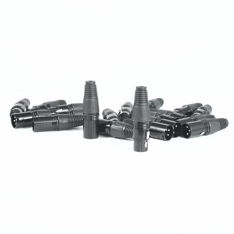 10 pari XLR DMX 3-pinski mikrofonski audio kabeli Utični konektori Muški ženski MIC Snake plug kabelski konektori