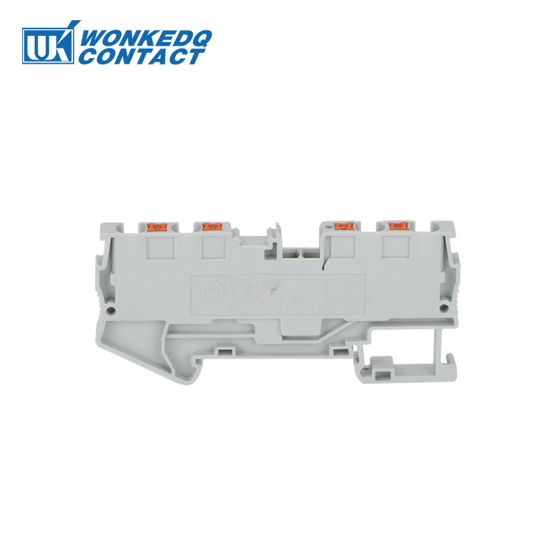 10 gab. PT4-QU iespraužams 4 vadu dubultās padeves spraudnis PT 4 QUATTRO vadu elektriskais savienotājs Din sliedes spaiļu bloks PT 4-QU