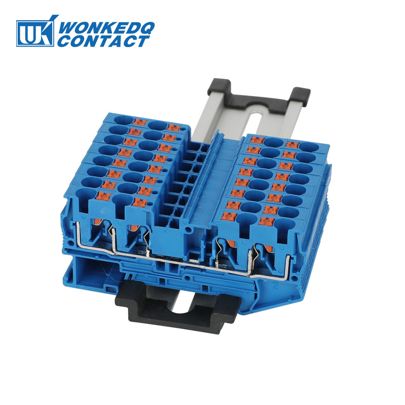 10 gab. PT4-QU iespraužams 4 vadu dubultās padeves spraudnis PT 4 QUATTRO vadu elektriskais savienotājs Din sliedes spaiļu bloks PT 4-QU