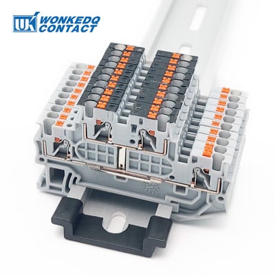 5Pcs PTTB1.5/S-PV Двустепенен еквипотенциален Bonder Push-In PT 1,5 mm² Конектор, електрически клемен блок за din шина PTTB 1,5-PV