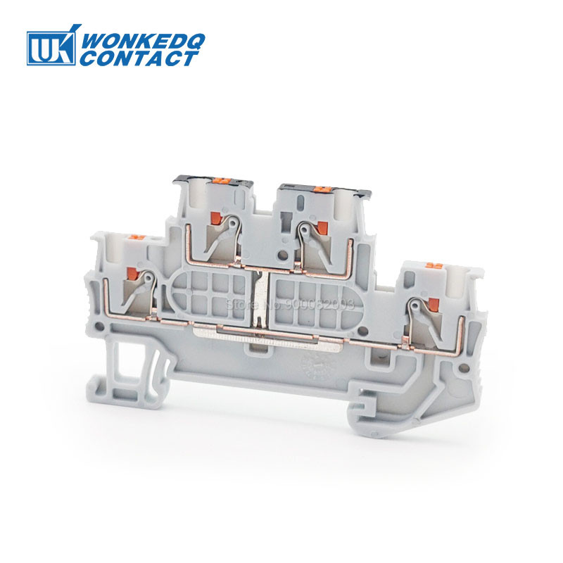 5Pcs PTTB1.5/S-PV Dvostruki ekvipotencijalni spojnik Push-In PT 1.5mm² konektor Električni terminalni blok na din šinu PTTB 1.5-PV
