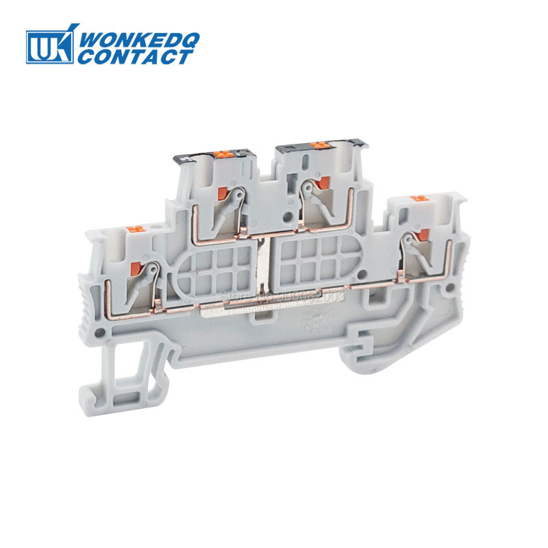 5Pcs PTTB1.5/S-PV Dvostruki ekvipotencijalni spojnik Push-In PT 1.5mm² konektor Električni terminalni blok na din šinu PTTB 1.5-PV