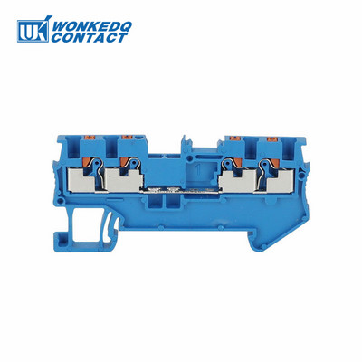 10 gab. PT1.5-QU iespiežams 4 vadu dubultsloksnes spraudnis PT 1.5 QUATTRO vadu elektriskais savienotājs Din sliedes spaiļu bloks PT 1.5-QU