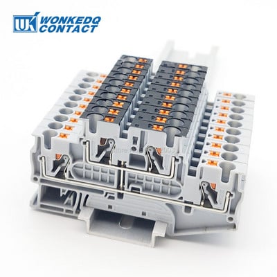 5 τμχ PTTB 4-PV Equipotential Bonder 4 Position Push-In PT 24-12 AWG Cable Connector Electric Din Rail Terminal block PTTB4-PV