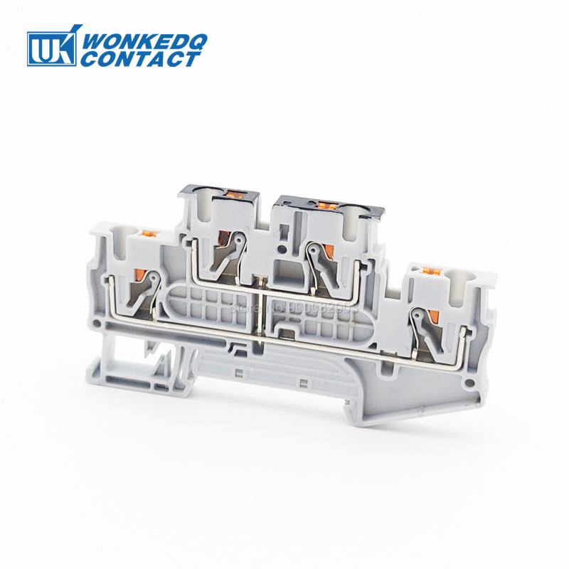 5Pcs PTTB 4-PV Equipotential Bonder 4 pozicije Push-In PT 24-12 AWG kabelski konektor Električni terminalni blok na din šinu PTTB4-PV