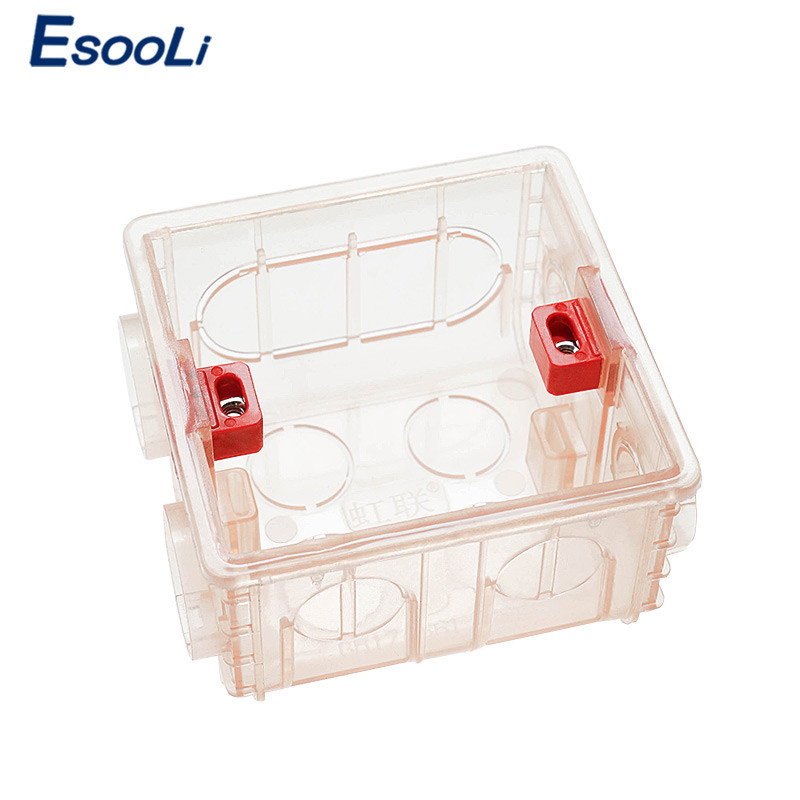 Esooli 86mm*83mm*50mm Podesiva prozirna kutija za ugradnju, unutarnja kazeta za 86 tip WIFI Touch Switch i USB utičnicu