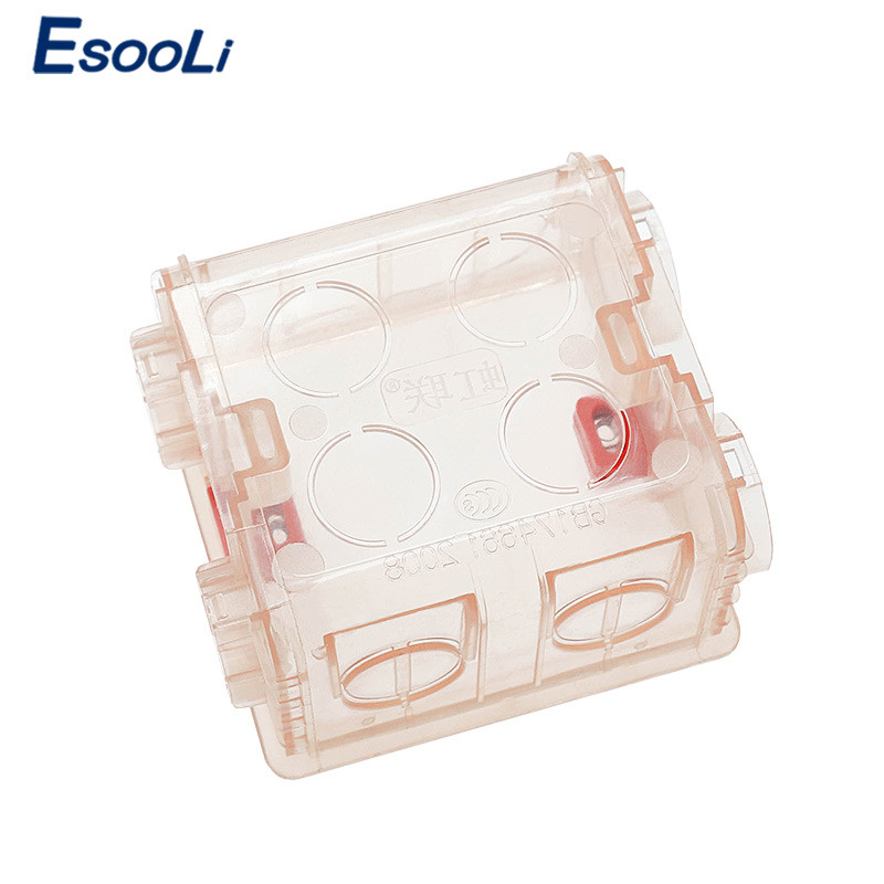 Esooli 86mm*83mm*50mm Podesiva prozirna kutija za ugradnju, unutarnja kazeta za 86 tip WIFI Touch Switch i USB utičnicu