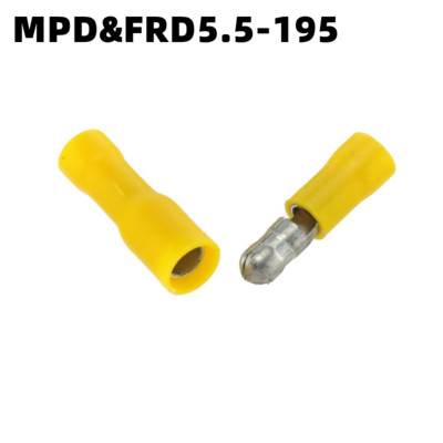 10/100PCS ženski muški izolirani električni konektor Crimp Bullet Terminal za terminale audio ožičenja Kabelski konektori 22-16AWG