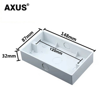 Разклонителна кутия AXUS 86, европейска, британска, стенен контакт, кутия за монтаж на превключвател, огнеупорна пластмасова кутия 146 * 86 mm, 86 * 86 mm