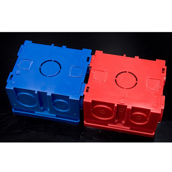 WIRLDLIGHT регулируема монтажна кутия Вътрешна касета 86 мм * 86 мм * 50 мм за превключвател тип 86 и гнездо Бял/червен цвят Окабеляване Задна кутия