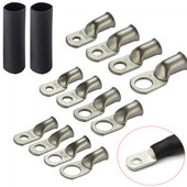 10PCS 0-8AWG tukša vara gredzena saspiešanas spailes uzgaļi Akumulatora kabelis Elektrisko vadu savienojuma savienotāju komplektu komplekts