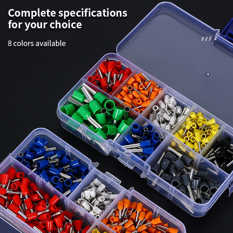 Komplet cijevnih terminala od 400 komada, kombinacija europskih cijevnih terminala u kutiji, terminal za hladno prešanje