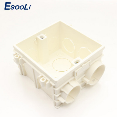 Esooli Μέγεθος 86*86mm Cassette Universal White Wall Mounting Box for EU/UK Socket Backbox and Wall Light Touch Switch