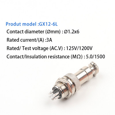 1Set GX12 2/3/4/5/6/7 Pin Mat tip muške i ženske električne žice Konektor ploče Okrugla zrakoplovna utičnica Utikač žice Konektor ploče