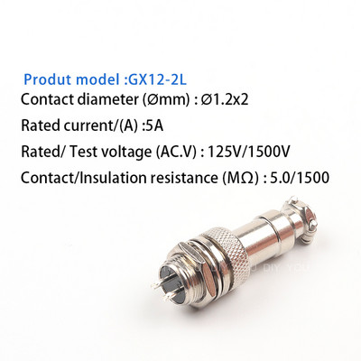 1Set GX12 2/3/4/5/6/7 Pin Mat tip muške i ženske električne žice Konektor ploče Okrugla zrakoplovna utičnica Utikač žice Konektor ploče