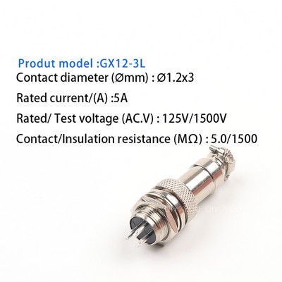 1Set GX12 2/3/4/5/6/7 Pin Mat tip muške i ženske električne žice Konektor ploče Okrugla zrakoplovna utičnica Utikač žice Konektor ploče