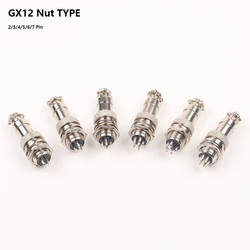 1Set GX12 2/3/4/5/6/7 Pin Mat tip muške i ženske električne žice Konektor ploče Okrugla zrakoplovna utičnica Utikač žice Konektor ploče