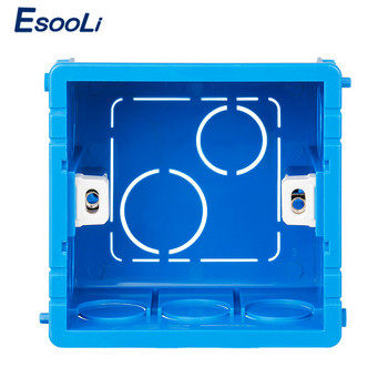 Esooli Регулируема монтажна кутия Вътрешна касета 86mm*83mm*50mm За 86 тип сензорен превключвател и гнездо Окабеляване Задна кутия