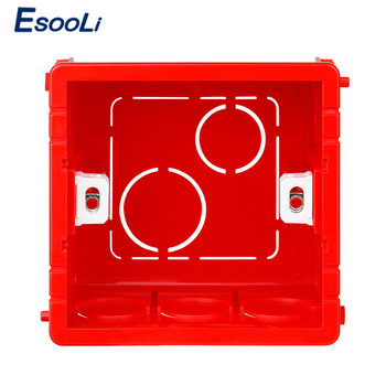 Esooli Регулируема монтажна кутия Вътрешна касета 86mm*83mm*50mm За 86 тип сензорен превключвател и гнездо Окабеляване Задна кутия