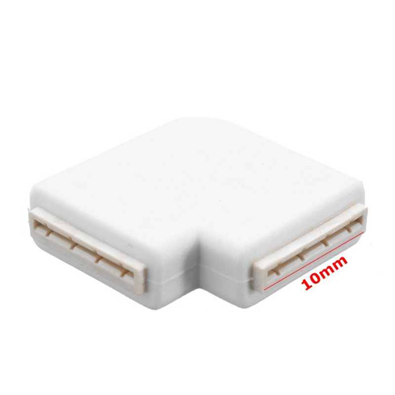 5PCS 4 kontaktu LED stūra savienotājs L forma savienošanai taisnā leņķī 10 mm 5050 LED sloksnes gaisma RGB krāsa Viegli uzstādāma sloksne