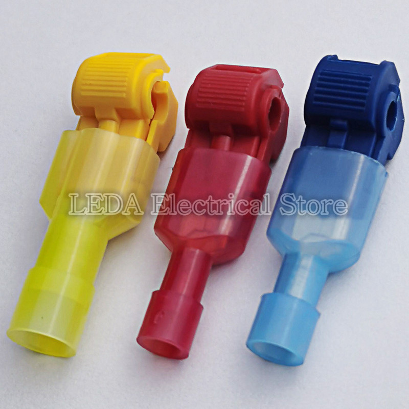 25SETS(50GAB) MDFN+T1 T2 T3 Scotch Lock ātrā savienojuma vadu savienotāji spailes, presēšana elektriskā automašīna 22-18AWG 300V 10A vads