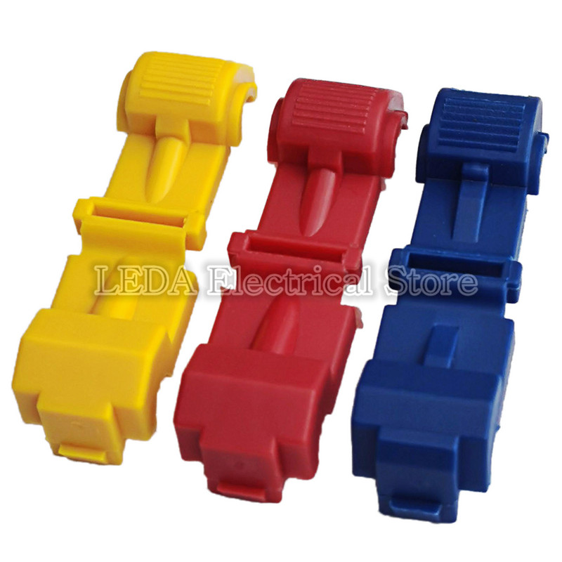 25SETS(50GAB) MDFN+T1 T2 T3 Scotch Lock ātrā savienojuma vadu savienotāji spailes, presēšana elektriskā automašīna 22-18AWG 300V 10A vads