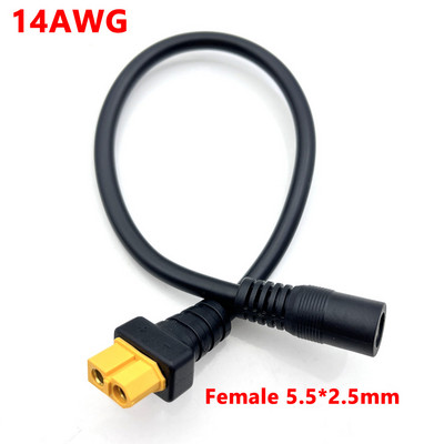 1gb XT60 spraudnis uz DC 5,5 * 2,1 mm 5,5 * 2,5 mm savienotājs akumulatora uzlādes adaptera kabelis Silikona vads RC akumulatora lādētājam