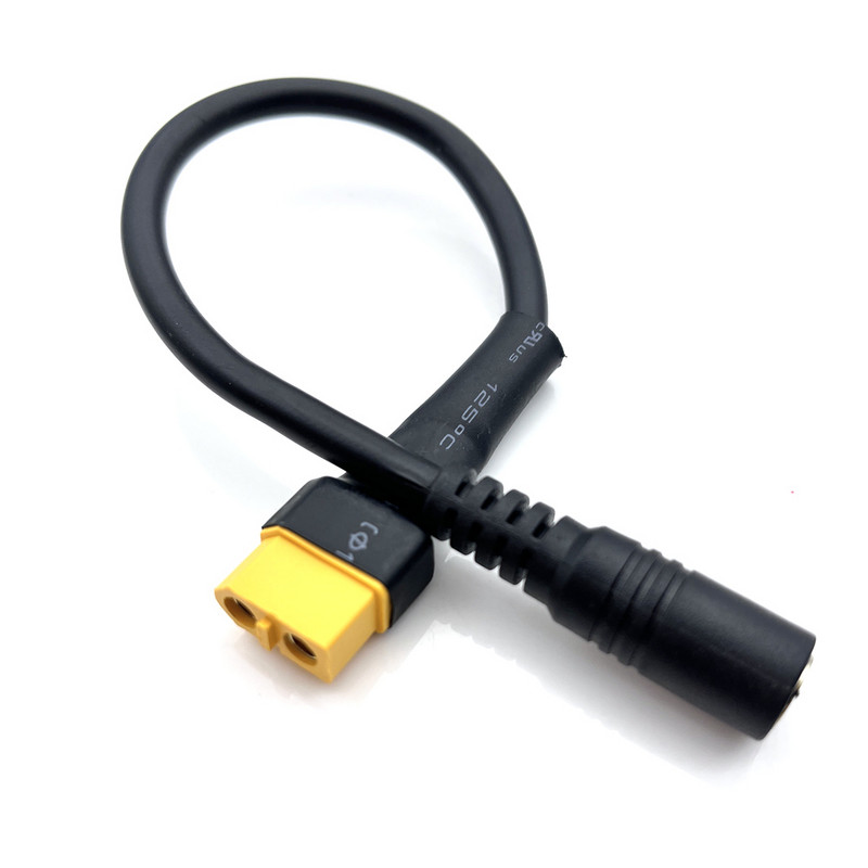 1gb XT60 spraudnis uz DC 5,5 * 2,1 mm 5,5 * 2,5 mm savienotājs akumulatora uzlādes adaptera kabelis Silikona vads RC akumulatora lādētājam