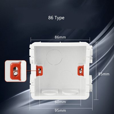 118 Tip US AU Standardna stražnja kutija Zidno kućište Prekidač svjetla Utičnica Montažna kutija Unutarnja kazeta 86 Razvodna kutija
