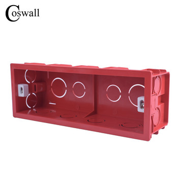 COSWALL Mounting Box Εσωτερική κασέτα 186mm*67,5mm*50mm Για τυπικό διακόπτη και υποδοχή 197mm*72mm Κόκκινο χρώμα