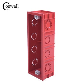 Монтажна кутия COSWALL Вътрешна касета 186mm*67.5mm*50mm за 197mm*72mm стандартен превключвател и контакт Червен цвят