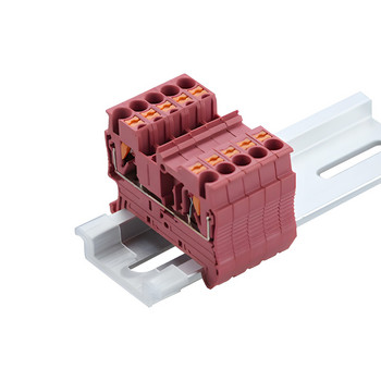 100 τμχ Din Rail Terminal Block 7 Colors PT-2.5 Spring Electrical Push In Terminal Strip Block Connector PT2.5 Wiring Conductor