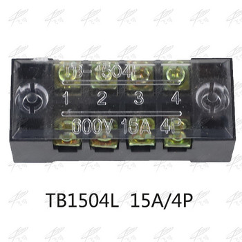 1Pcs двуредна винтова клемна лента 600V 15A TB-1503 / TB-1504 / TB1506 / TB-1508/TB1505/TB1510/TB1512/TB1515 По избор