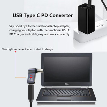 100W USB Type C σε Dc υποδοχή τροφοδοσίας USB C σε μετατροπέα βύσματος προσαρμογέα τροφοδοσίας φορητού υπολογιστή γενικής χρήσης για φορητό υπολογιστή Asus Dell Lenovo