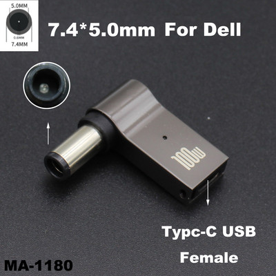 100W USB tip C na DC konektor napajanja USB C na univerzalni adapter napajanja prijenosnog računala pretvarač za Asus Dell Lenovo prijenosno računalo