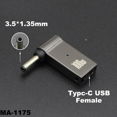 100W USB tip C na DC konektor napajanja USB C na univerzalni adapter napajanja prijenosnog računala pretvarač za Asus Dell Lenovo prijenosno računalo