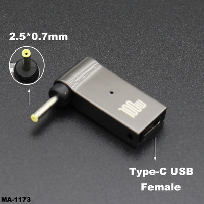 100W USB tip C na DC konektor napajanja USB C na univerzalni adapter napajanja prijenosnog računala pretvarač za Asus Dell Lenovo prijenosno računalo