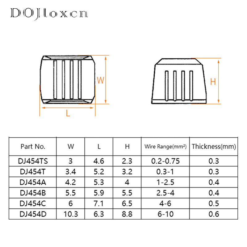 50/100/200/500/Pcs Lot U-oblika stezaljke H62 Mjedena žica Kopča Poli žica Nose Wire Connector 454TABC 0.2-10mm2