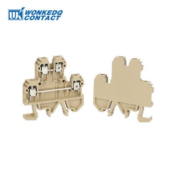 10Pcs DK4Q/35 Двойна винтова връзка 2 нива 4-проводник 4 mm² SAK проводник Електрически конектор DIN шина Клемен блок DK 4Q/35