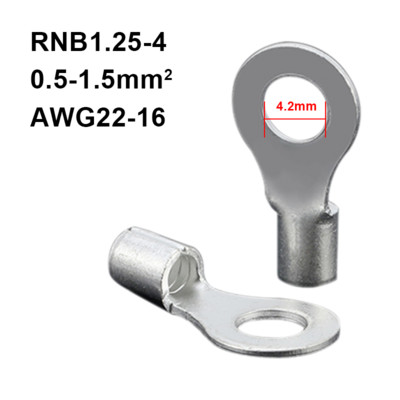 100 gab RNB SNB neizolētu gredzenveida dakšu U veida spaiļu sortimenta komplekta kabeļa vadu savienotāja gofrēti alvas misiņa spailes