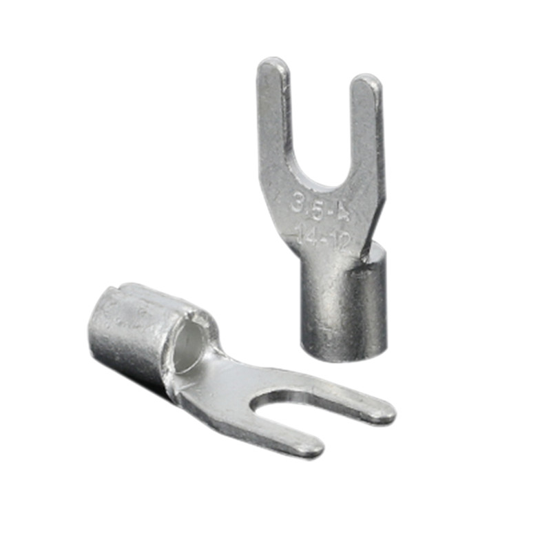 100 gab RNB SNB neizolētu gredzenveida dakšu U veida spaiļu sortimenta komplekta kabeļa vadu savienotāja gofrēti alvas misiņa spailes