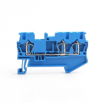 10Pcs Din Rail Terminal Block ST-2.5-TWIN Electrical Wiring Return Pull Type 3 Conductor Terminal block Wire conductor