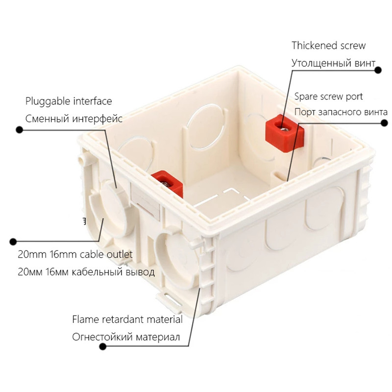 Kazetna sklopka Utičnica Razvodna kutija Skrivena skrivena unutarnja montažna kutija za tip 86