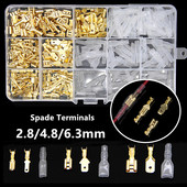 300/270/210PCS izolēts vīrišķais vadu savienotājs 2,8/4,8/6,3 mm elektrisko vadu gofrēšanas spailes Lāpstas savienotāju dažāds komplekts