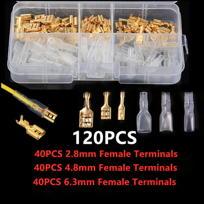 300/270/210PCS izolēts vīrišķais vadu savienotājs 2,8/4,8/6,3 mm elektrisko vadu gofrēšanas spailes Lāpstas savienotāju dažāds komplekts