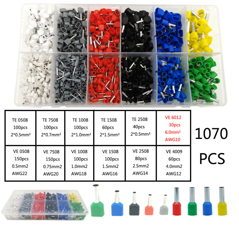 Konektor kabelske žice Električni cijevni terminali Višestruki stilovi kutija Predizolirani sklop za stezanje navlake 3500/1070 KOM