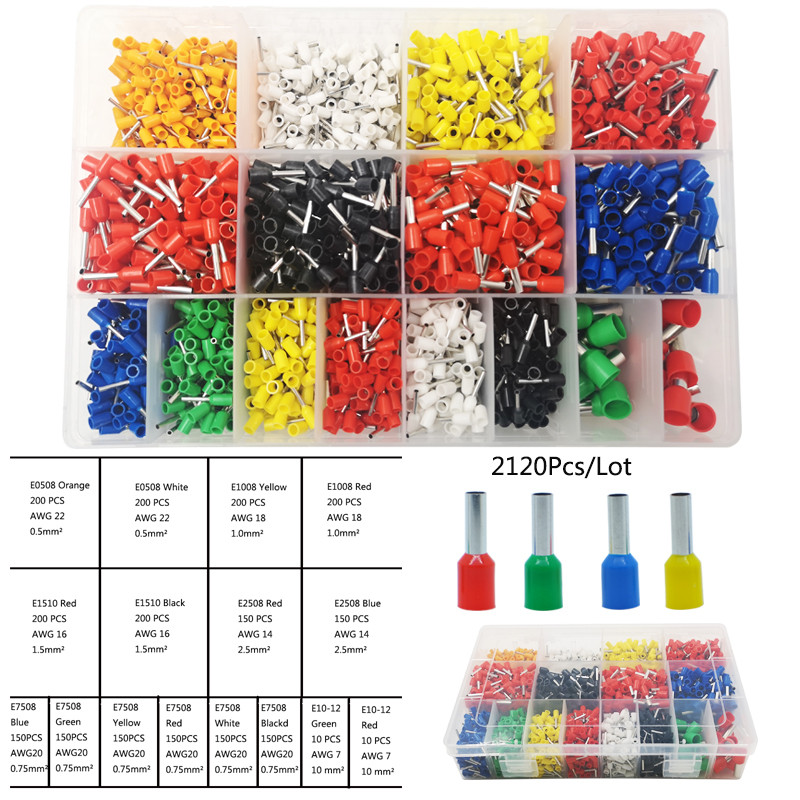 Konektor kabelske žice Električni cijevni terminali Višestruki stilovi kutija Predizolirani sklop za stezanje navlake 3500/1070 KOM